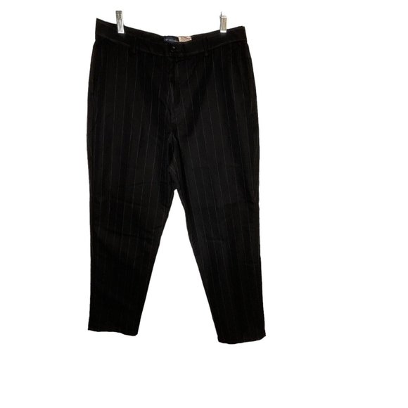 Dockers Women's Stain Defender Pinstriped Tapered Leg Pants Size 14M Bla… - Picture 1 of 9